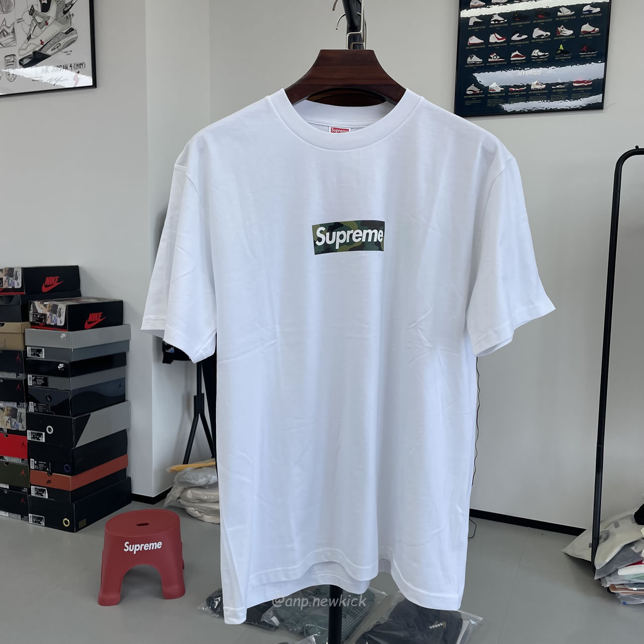 Supreme Box Logo Cotton White Navy Blackt Shirt (5) - www.newkick.vip